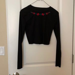 Black long sleeve with roses
